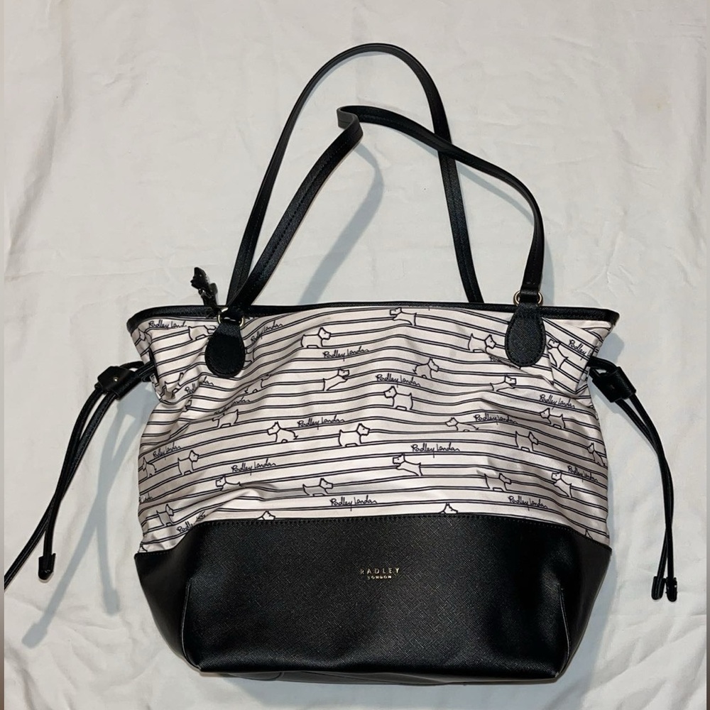 Radley London Striped Black and Cream Tote - Picture 2 of 8